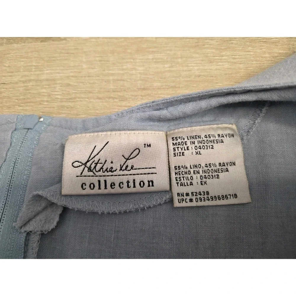 Kathie Lee Collection Light Blue Linen Blend Sleeveless‎ Maxi Dress XL